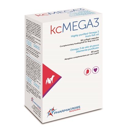 Kcmega3 Omega 3 Da Olio Di Pesce Mangime Complementare Cani/Gatti 80 Perle-2