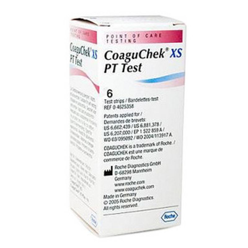 CoaguChek XS PT Test 6 Strisce reattive per misuratore INR CoaguChek XS-1