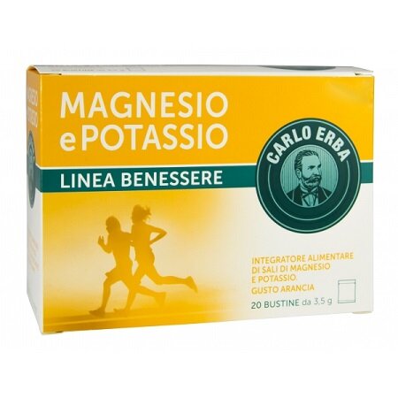 Carlo Erba Magnesio e Potassio linea benessere 20 bustine gusto arancia-1