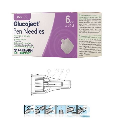 Glucoject Ago Per Penna Insulina 6mm Gauge 31 100 Pezzi-2