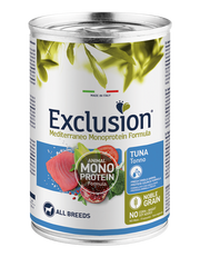 Exclusion Mediterraneo Monoprotein Noble Grain Umido Al Tonno Per Cani Lattina 400g-1