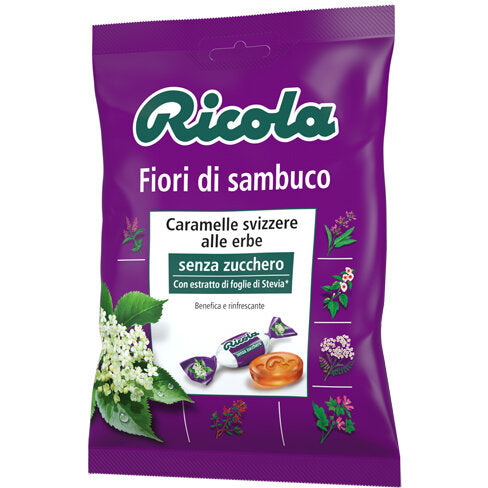 Ricola Fiori di Sambuco caramelle alle erbe svizzere senza zucchero 70g-2