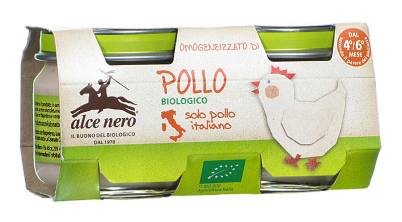 Alce Nero Omogeneizzato di Pollo biologico 2x80g-1