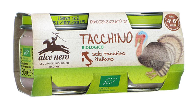 Alce Nero Omogeneizzato di Tacchino biologico 2x80g-1