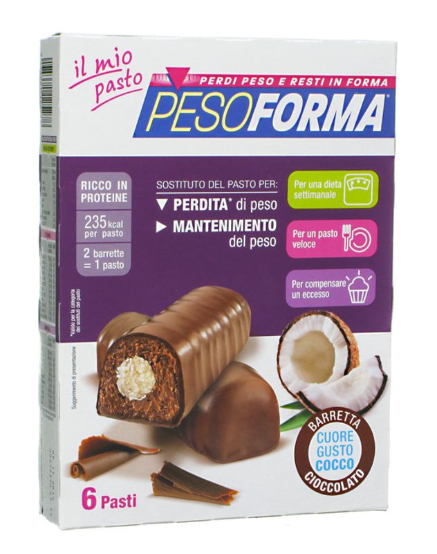 PesoForma Barrette al cioccolato con cuore di cocco 12 pezzi-1