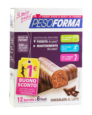 PesoForma Barrette al cioccolato al latte 12 pezzi-1