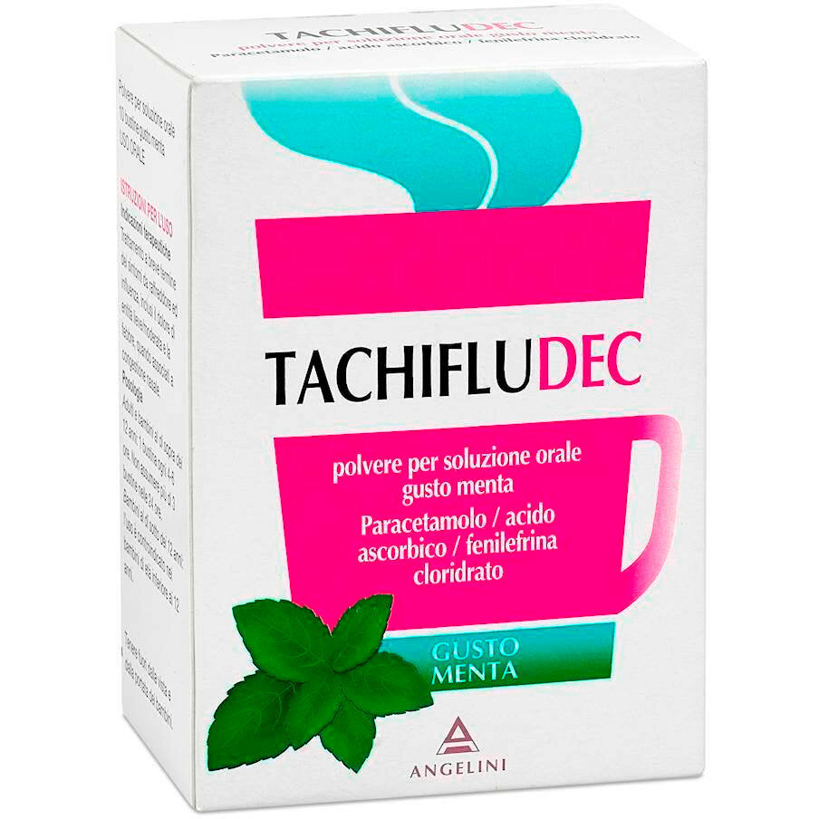 Tachifludec Raffreddore ed Influenza 10 Bustine gusto Menta-2