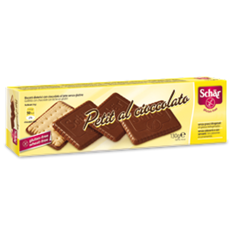 Schar Petit al cioccolato biscotti con cioccolato al latte senza glutine 130g-0