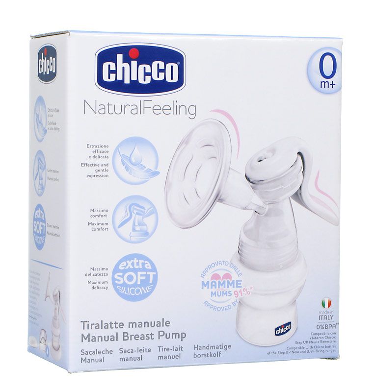 Chicco Tiralatte manuale Natural feeling con campana anatomica-1