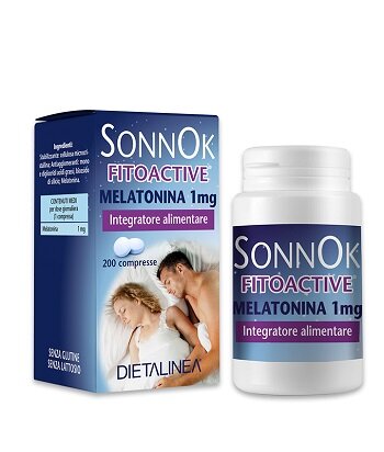 Dietalinea SonnOk Fitoactive Melatonina 1mg per il benessere del sonno 200 compresse-2