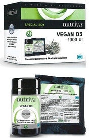 Nutriva Vegan D3 1000 UI Benessere Di Ossa e Sistema Immunitario Flacone 60 Compresse + Ricarica 60-2