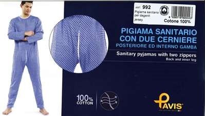 Pavis Pigiama Sanitario Per Degenti Uomo Colore Azzurro Taglia XXL Cod. 992-1