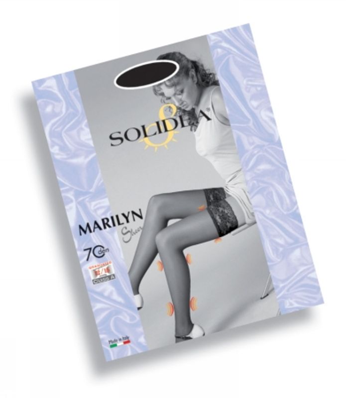 Calza autoreggente 70 denari a maglia liscia Solidea Marilyn colore Nero taglia 1S-1