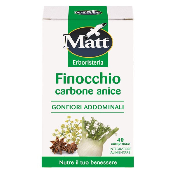 Matt&diet Finocchio carbone anice gonfiori addominali 40 compresse-2