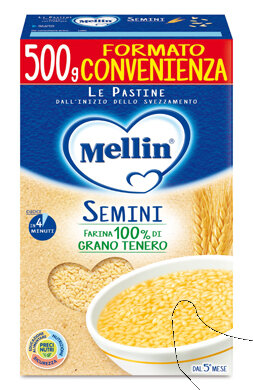 Mellin Pasta Semini Grano Tenero 5 mesi+ 500g-2