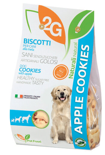 2G Pet Food Apple Cookies Biscotti Alla Mela Per Cani Sacco 350g-2