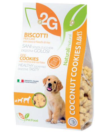 2G Pet Food Coconut Cookies Flakes Biscotti Al Cocco Per Cani Sacco 350g-2