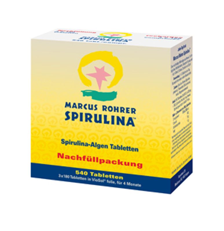 Marcus Rohrer Spirulina integratore alimentare ricostituente Ricarica 3 buste da 180 compresse-1