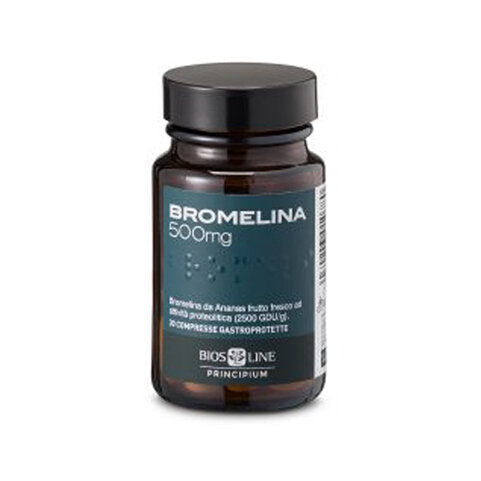Biosline Bromelina 500mg funzione digestiva e del microcircolo 30 compresse gastroprotette-2