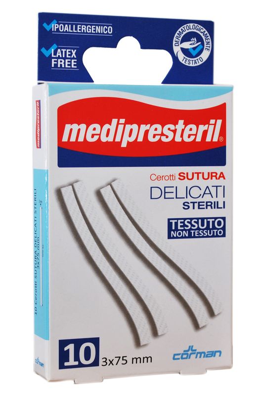MediPresteril 10 cerotti Sutura Delicati 3 x 7,5 mm-1