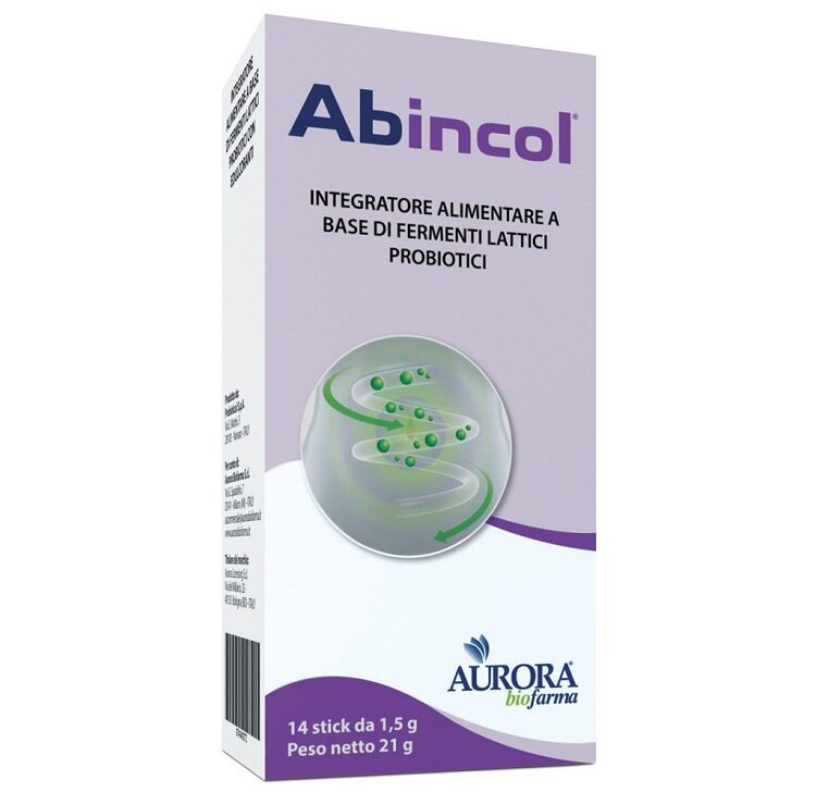 Abincol integratore di fermenti lattici probiotici 14 stick orosolubili-2