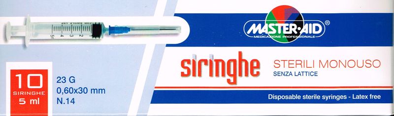 10 siringhe sterili monouso 5 ml 23G-1