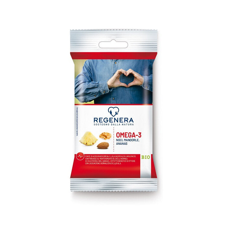 Regenera Omega3 Noci Mandorle Ananas Bio snack 30g-2