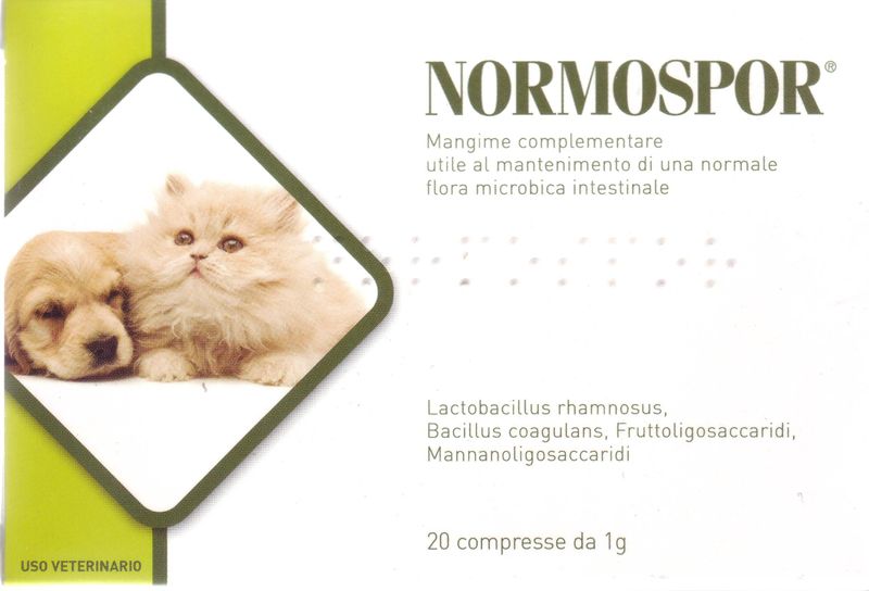Normosport per le funzioni dell'intestino di cani e gatti confezione da 20 compresse da 1 g-1