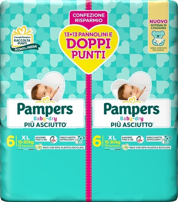 Pampers Baby Dry Pannolino Duo Downcount xl 26 Pezzi-1