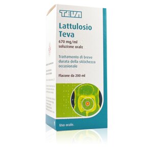 Teva Lattulosio 670mg/l soluzione orale flacone da 200ml stitichezza occasionale-2