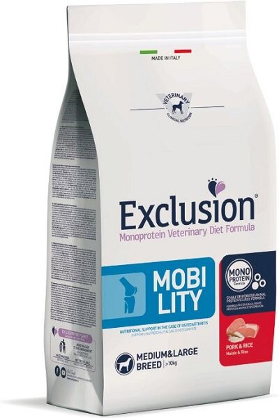 Exclusion Monoprotein Veterinary Diet Formula Mobility Crocchette Suino/Riso Per Cani Taglia Media/G-2