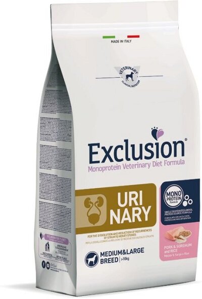 Exclusion Crocchette Cane  Urinary Sorgo Maiale E Riso 12kg-2
