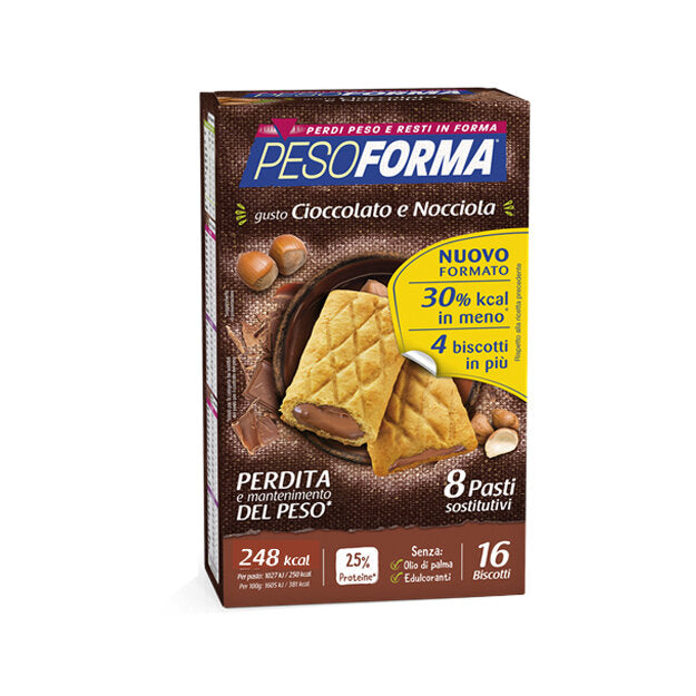 PesoForma Sostituto del Pasto 16 biscotti gusto cioccolato e nocciola-2