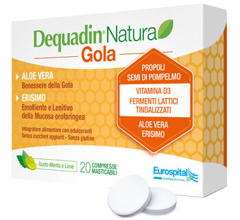 Dequadin Natura Gola per il benessere della gola 20 compresse masticabili-2