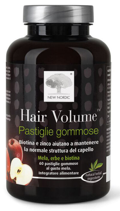 New Nordic Hair Volume per rinforzare la struttura dei capelli 60 pastiglie gommose gusto mela-2
