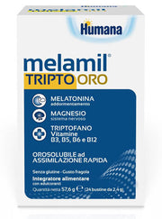 Humana Melamil Tripto Oro contribuisce a prendere sonno 24 bustine gusto fragola-2