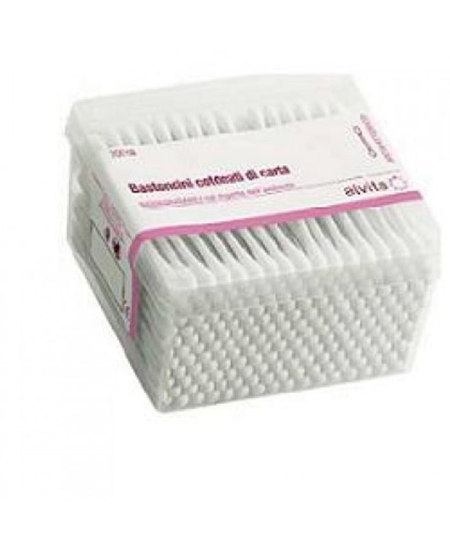 Alvita bastoncini cotonati di carta 200 pezzi-1