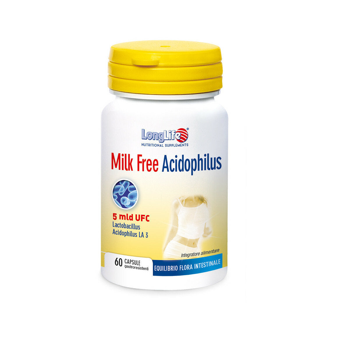Longlife Milk Free Acidophilus 5mld equilibrio flora intestinale 60 capsule gastroresistenti-2