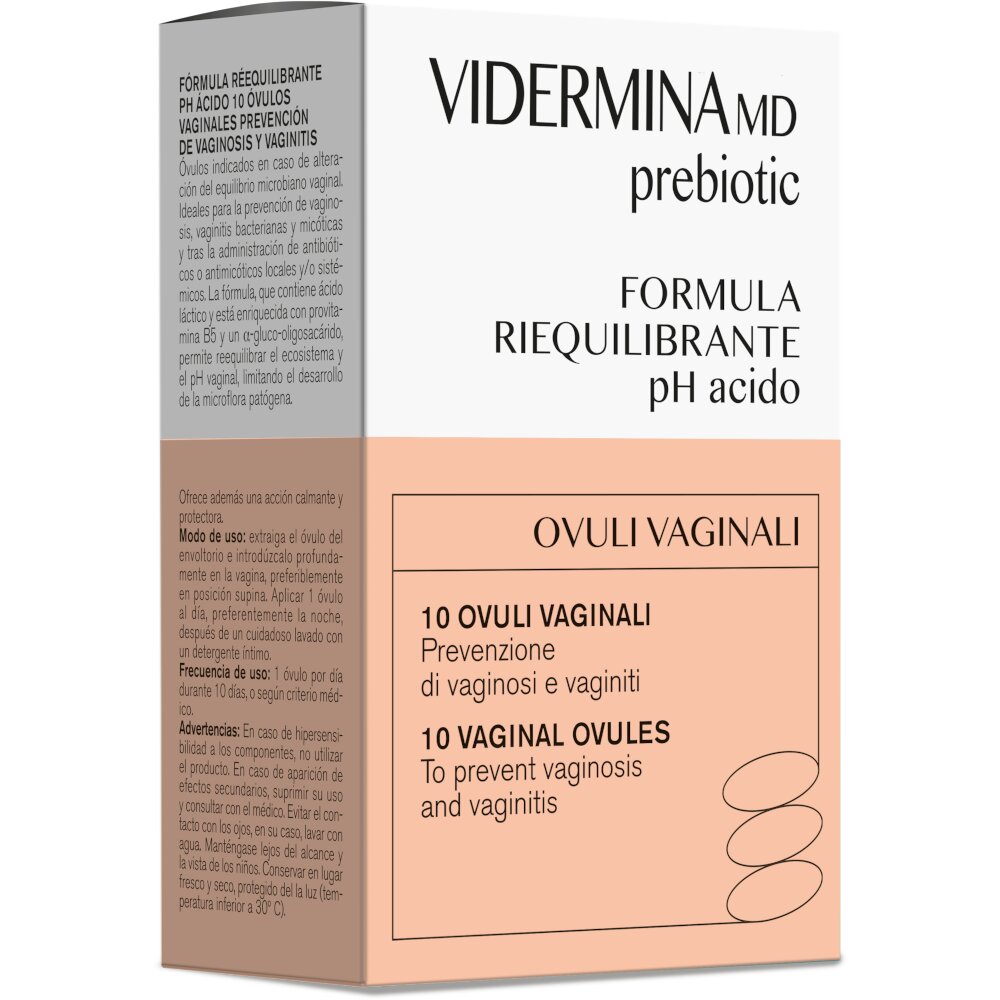Vidermina Prebiotic formula riequilibrante 10 ovuli vaginali-2