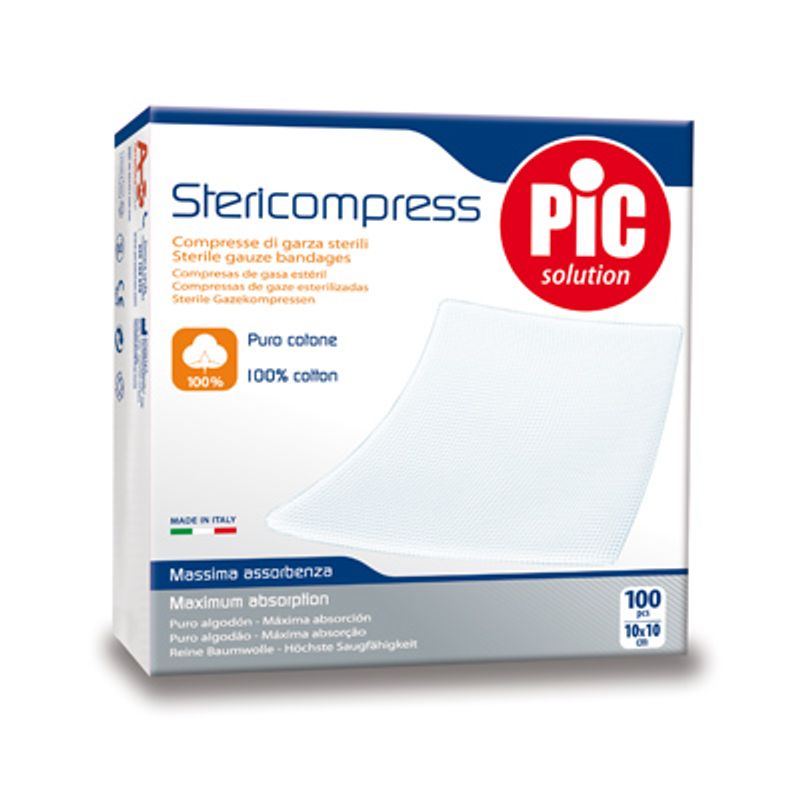 Pic Stericompress compresse di garza sterile 100 pezzi 10x10cm-1