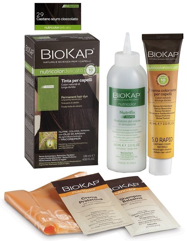 Biosline BioKap Nutricolor Delicato Rapid 2.9 tinta per capelli Castano Scuro Cioccolato 135ml-3