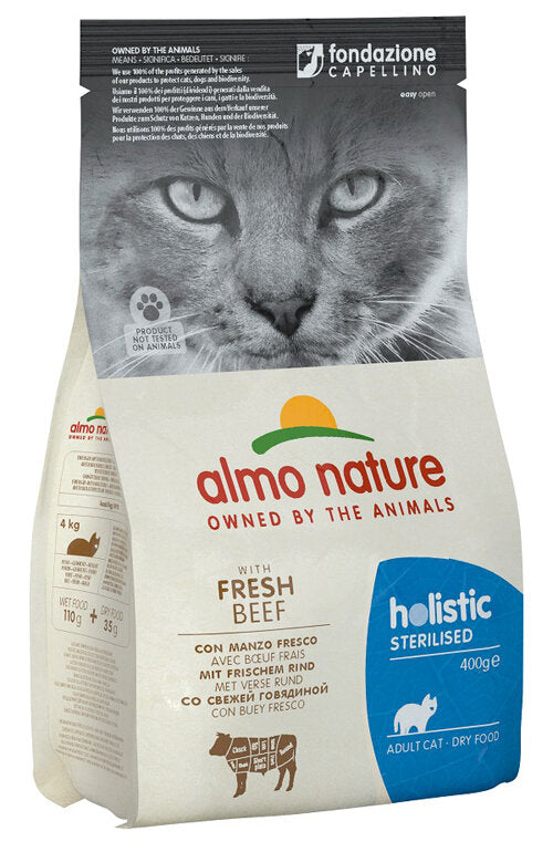 Almo Nature Sterilised Cibo Secco Con Manzo E Riso Per Gatti Adulti Sacco 400g-2