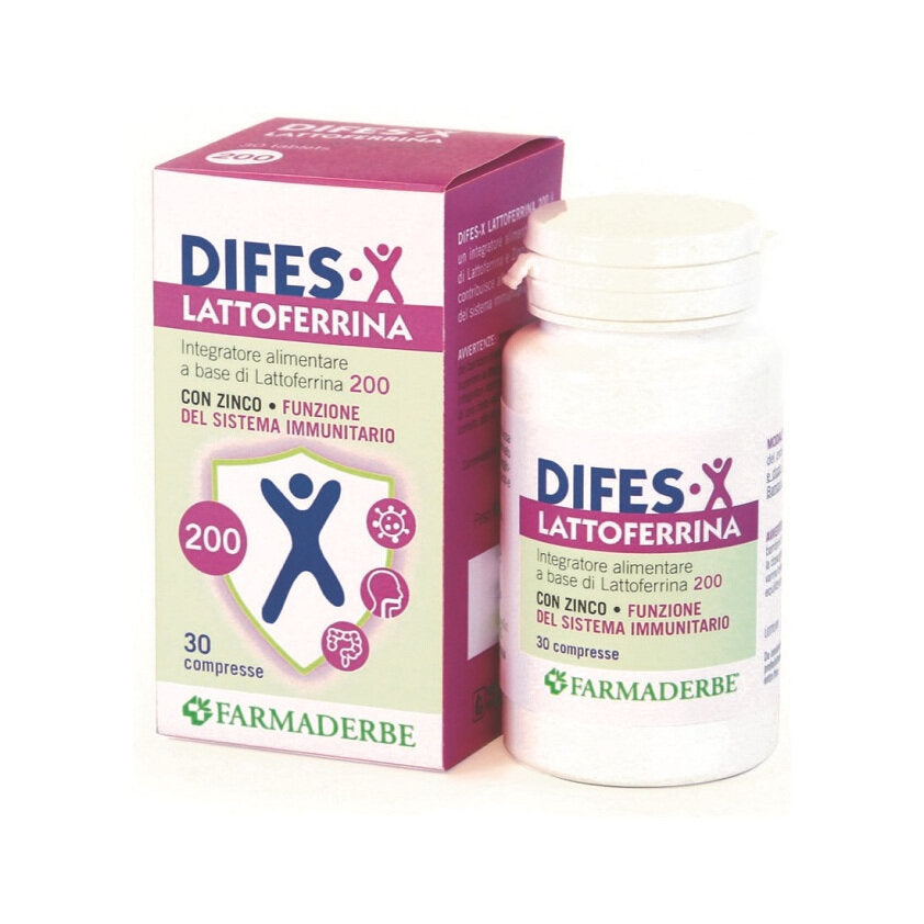 Farmaderbe Difes-X Lattoferrina integratore di lattoferrina per il sistema immunitario 30 compresse-2