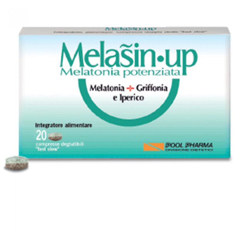 Melasin-Up Melatonica potenziata equilibrio del sonno e benessere mentale 20 compresse-1