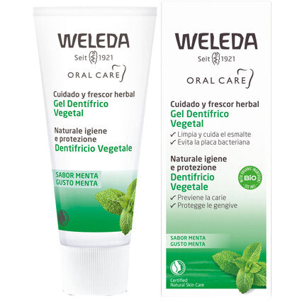 Weleda Gel Dentifricio Vegetale bio protegge le gengive 75ml gusto menta-2