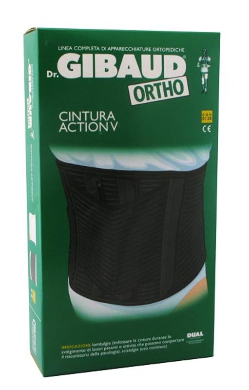 Dr. Gibaud Ortho Cintura Action V lombalgie e sciatalgie TG 01 nera circonferenza da 78 a 89-1