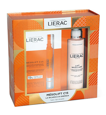 Lierac Cofanetto Mésolift C15 Concentrato rivitalizzante 30ml+ Latte Micellare Struccante 200ml-2