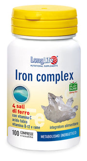 Longlife Iron Complex integratore di ferro 100 compresse-2