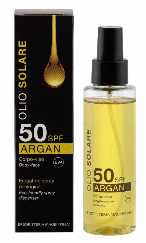 Erboristeria Magentina Olio Spray Solare Argan SPF50 per viso e corpo 100ml-2