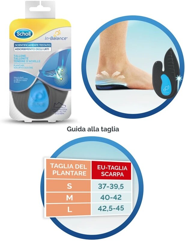 Dr Scholl Tallone Plantare Sollievo Dolore Tallonite E Tendine D'achille Taglia M-7
